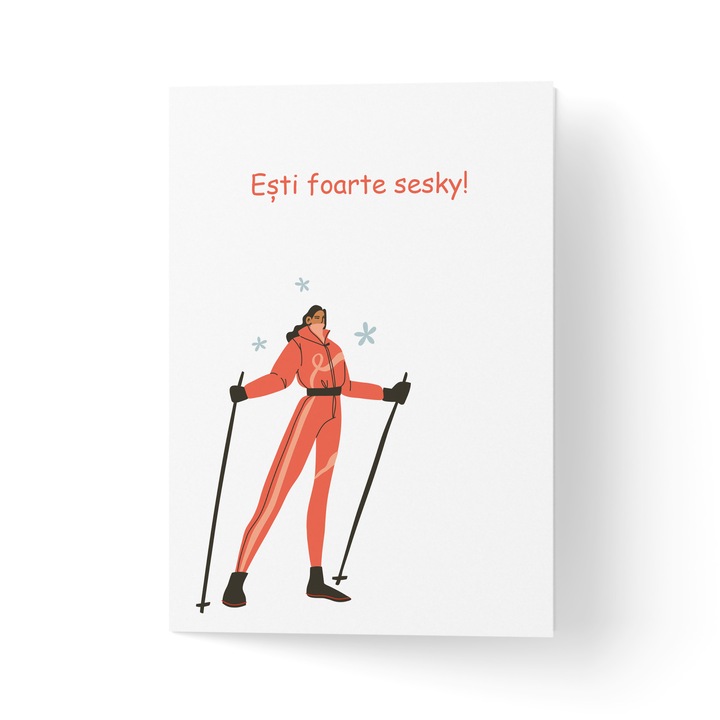 Karácsonyi üdvözlőlap borítékkal, prémium texturált papír - "Nagyon szexi vagy"