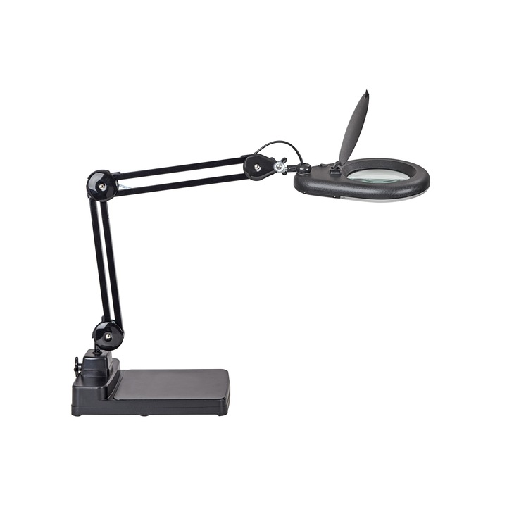 Lupa de marire ajustabila, MAUL, Plastic/Metal, LED, Negru