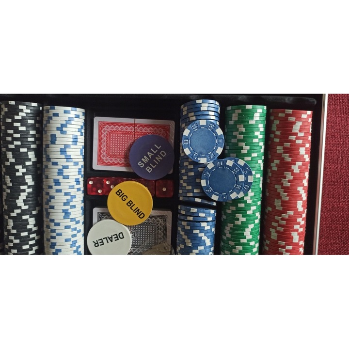 Покер комплект Zola, 300 чипа, с алуминиева кутия за съхранение