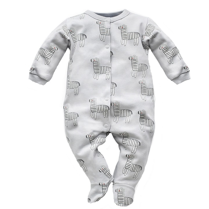 Salopeta cu maneca lunga pentru baieti Mini Junior 251252-62-cm, Gri 62 CM
