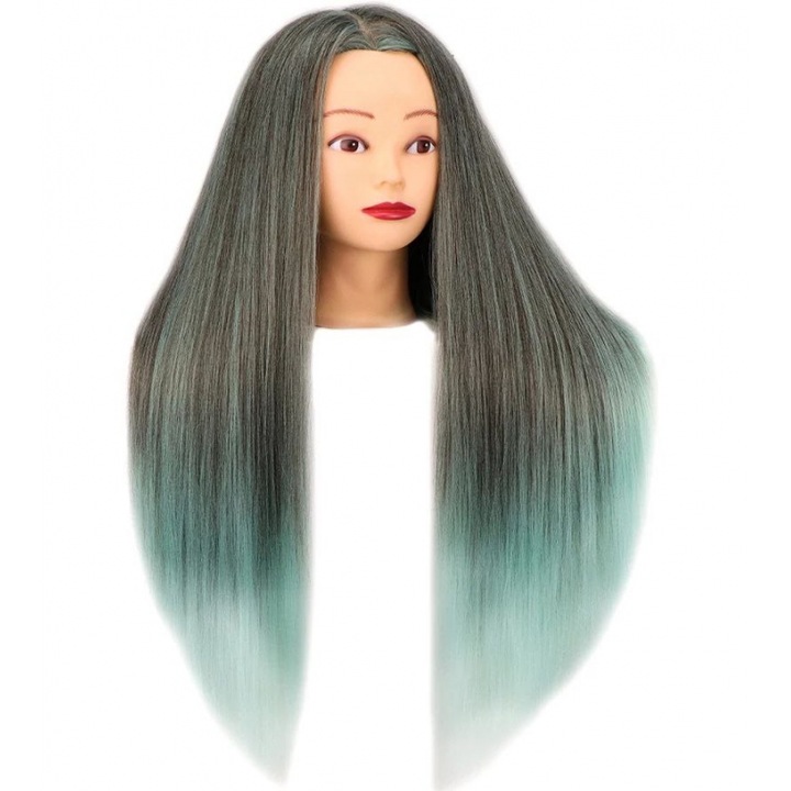 Cap Manechin Colorat Trendis, 50% Natural, 65-70 cm cu Suport de Prindere - Karla