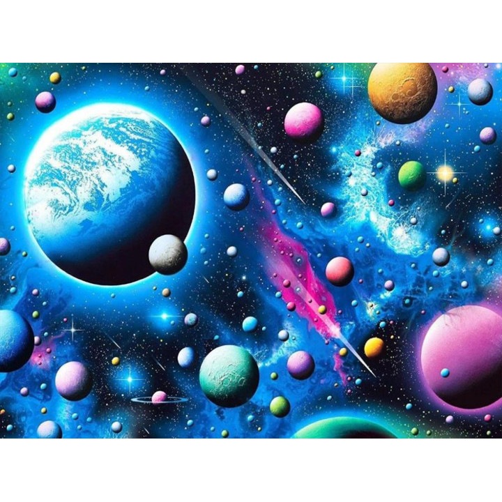 Set broderie cu diamante GIEAAO 5D, Model Starry Sky, 12 x 16 inci, Multicolor