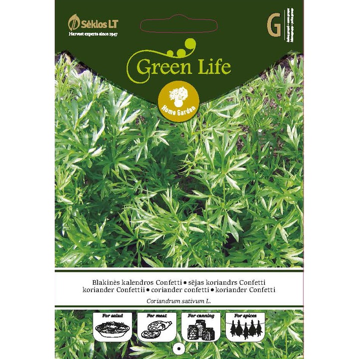 Seminte, Coriandru Confetti, Green Life, plic, 4 grame