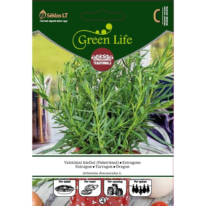 Seminte, Tarhon, Green Life, plic, 0.2 grame