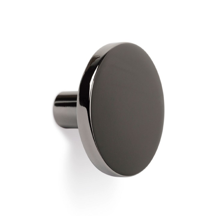 Agatatoare cuier Como, finisaj nichel negru lustruit, 41x25 mm