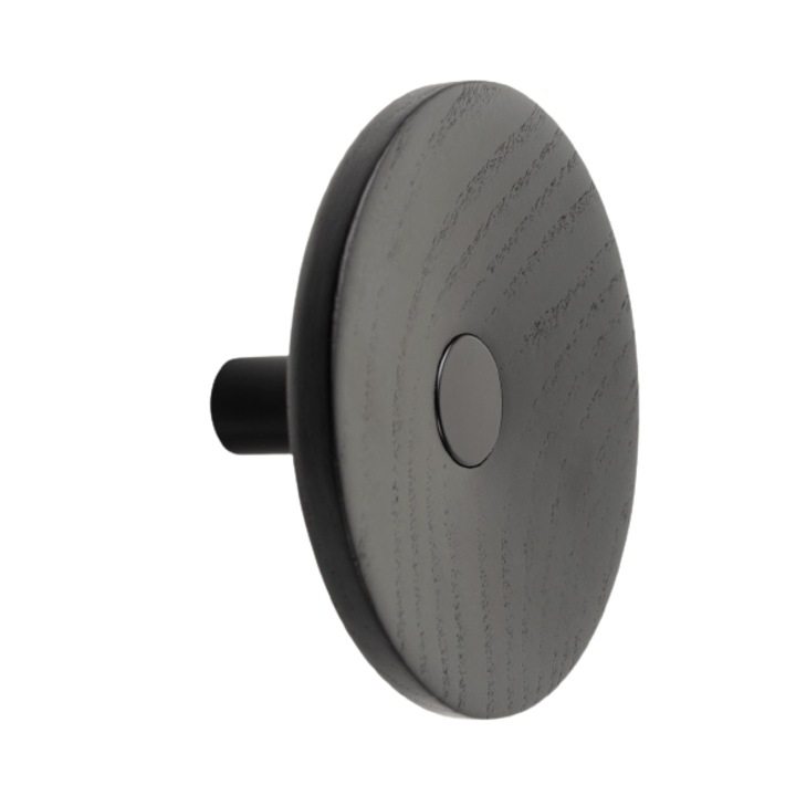 Agatatoare cuier Zoot, finisaj negru mat cu negru lacuit, D120 mm