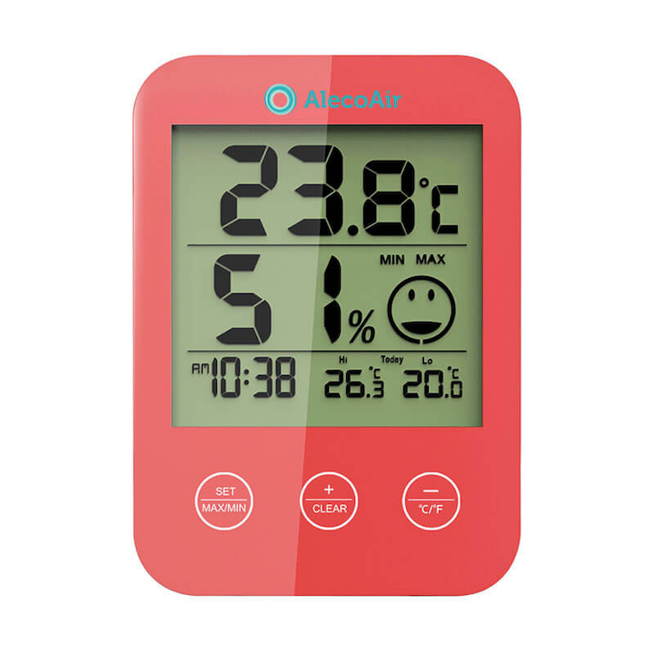 Termohigrometru AlecoAir M02 RED, Display digital, Diagrama de confort, Schimbarea modului de afisare