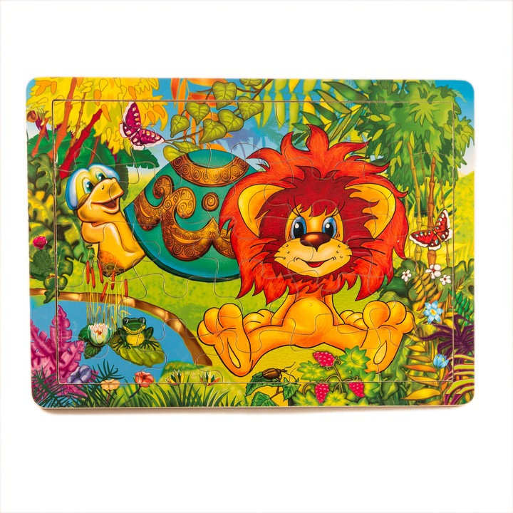 Fa puzzle, Oroszlánkölyök, 25 db, 7 játék,