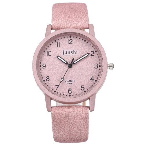 Ceas copii analog , curea piele ecologica, roz