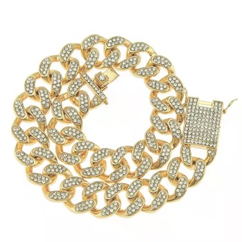 Colier Lant Cuban Chain Link, Nevermore, Cristale de Zirconiu, Stil Hip-hop, auriu Colier Lant Cuban Chain Link, Nevermore, Cristale de Zirconiu, Stil Hip-hop, auriu