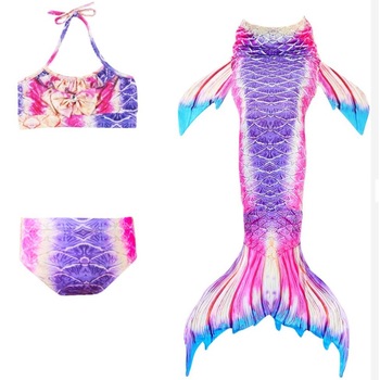 Set costum de baie Sirena, Mov/Roz/Albastru Set costum de baie Sirena, Mov/Roz/Albastru