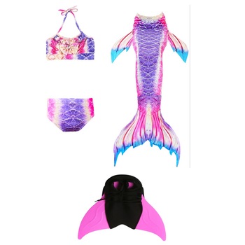 Set costum de baie Sirena, Mov/Roz/Albastru Set costum de baie Sirena, Mov/Roz/Albastru