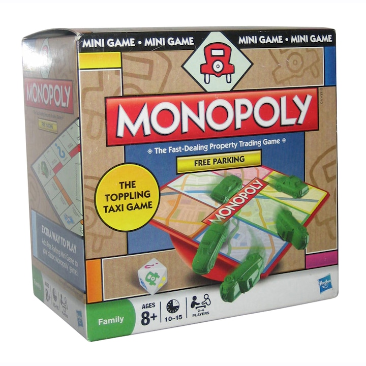 Joc Monopoly - Free Parking, Hasbro, 2-4 jucatori, 8+ ani, 10-15 minute, Multicolor