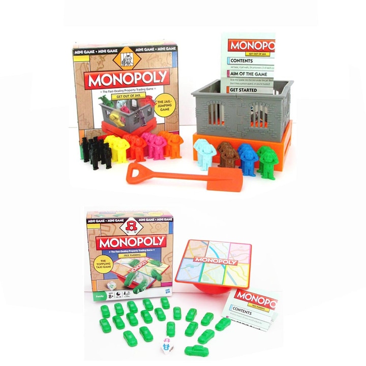 Set de jocuri de masa, Hasbro, Monopoly, 2-4 jucatori, 8+ ani, Multicolor