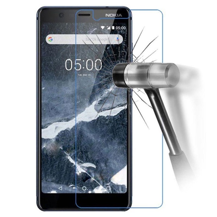 Стъклен протектор, Cellular Line, за Nokia 5.1 2018, Черен