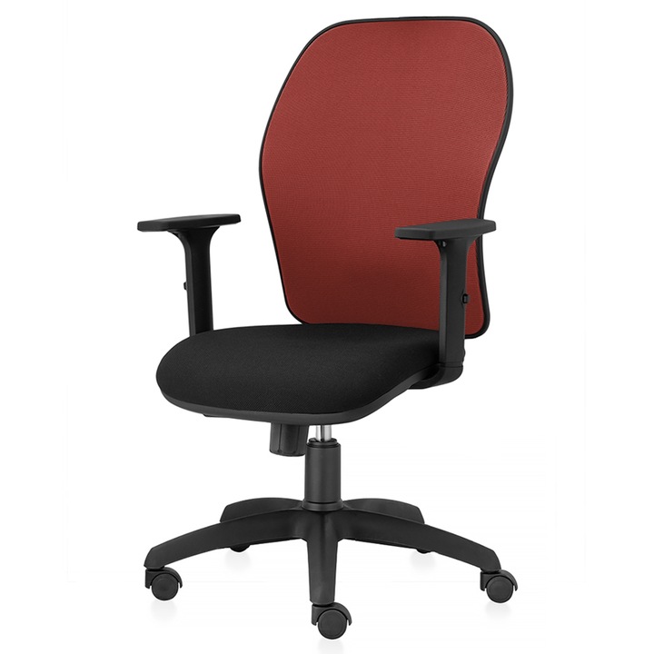 Scaun ergonomic de birou TRAFFIC CHAIRS AERO NET ECO, sezut Negru, spatar tip NET MARO, brate reglabile, mecanism multiblock, suport lombar reglabil