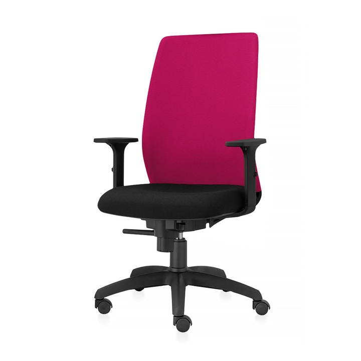 Scaun ergonomic de birou TRAFFIC CHAIRS CONCEPT NET ECO, sezut Negru, spatar tip NET ROZ, brate reglabile, mecanism multiblock, suport lombar reglabil