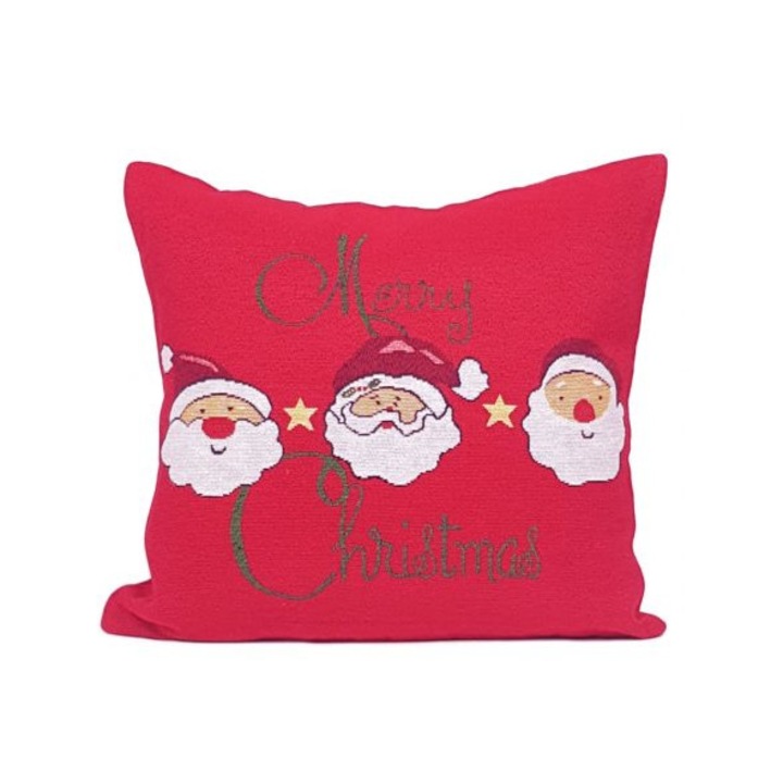 Fata de perna decorativa, motive Craciun, 3 Mosi, 45x45cm