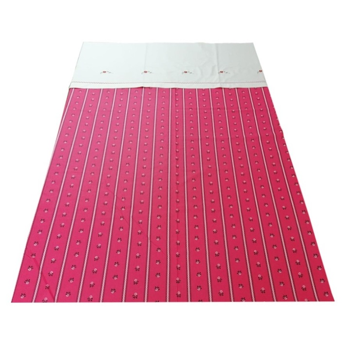 Cearsaf pilota Casa Bucuriei, model Design, broderie, multicolor, bumbac ranforce 100%, 140 x 220