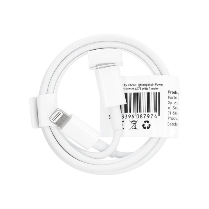 Cablu Date Incarcare Upzz, Usb-c La Lightning, Alb, Lungime -c973
