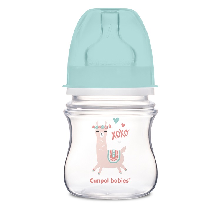 Canpol babies EasyStart antikólikás cumisüveg 120 ml 0hó+ Exotic Animals zöld
