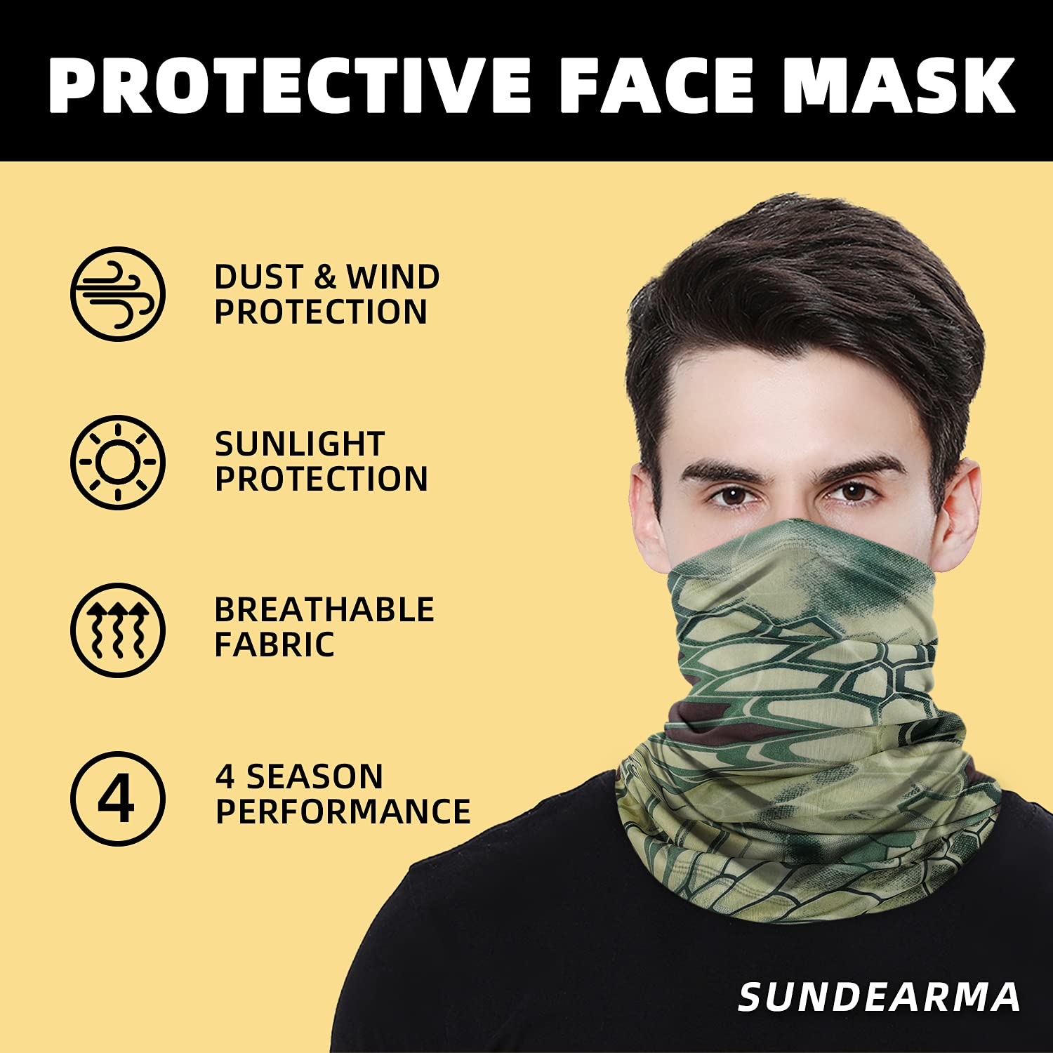 Bandana sport, Poliester, Protectie UV, Unisex, Verde eMAG.ro