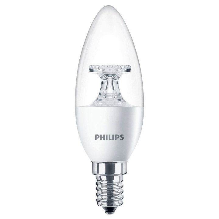 Крушка LED Philips, E14, 40W, 470 lm, A , Топла светлина, Прозрачна
