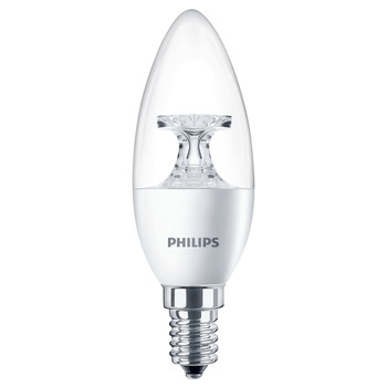 Bec LED Philips, E14, 5.5W (40W), 470 lm, A , lumina calda, clar Bec LED Philips, E14, 5.5W (40W), 470 lm, A , lumina calda, clar