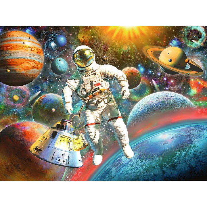 Set broderie cu diamante GIEAAO 5D, Model Star Astronau, 12 x 16 inci, Multicolor