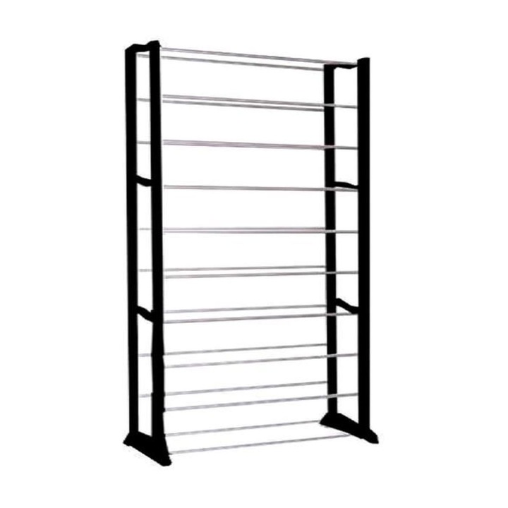 Suport Raft Depozitare Incaltaminte, pentru 50 de perechi, Negru