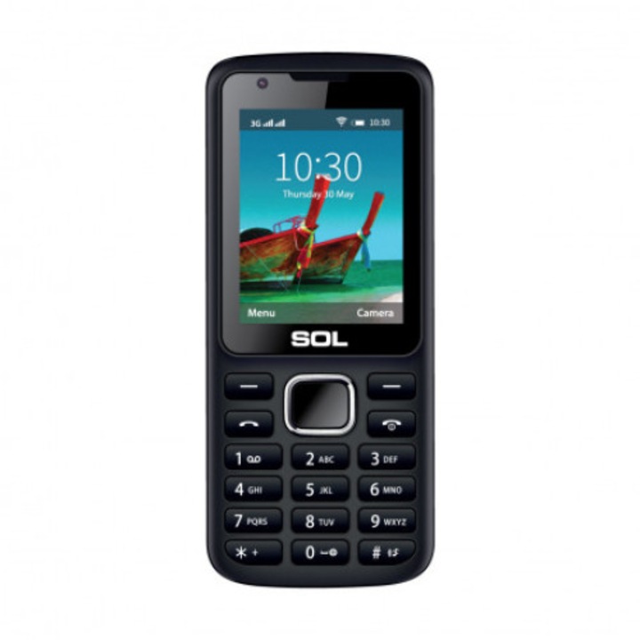 Telefon mobil SOL C3000, 3G, spot WiFi, baterie 2000mAh, culoare neagra, meniu bulgara