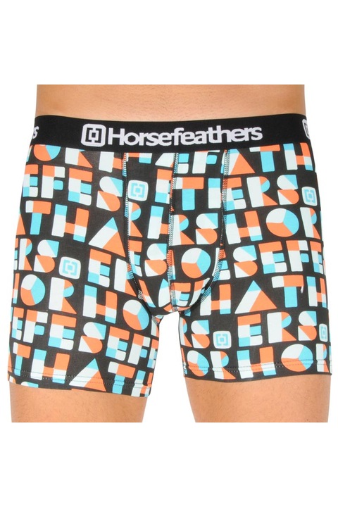 Boxeri pentru barbati Horsefeathers Sidney Typo, Bumbac/Elastan, Lungi, Multicolor, Multicolor