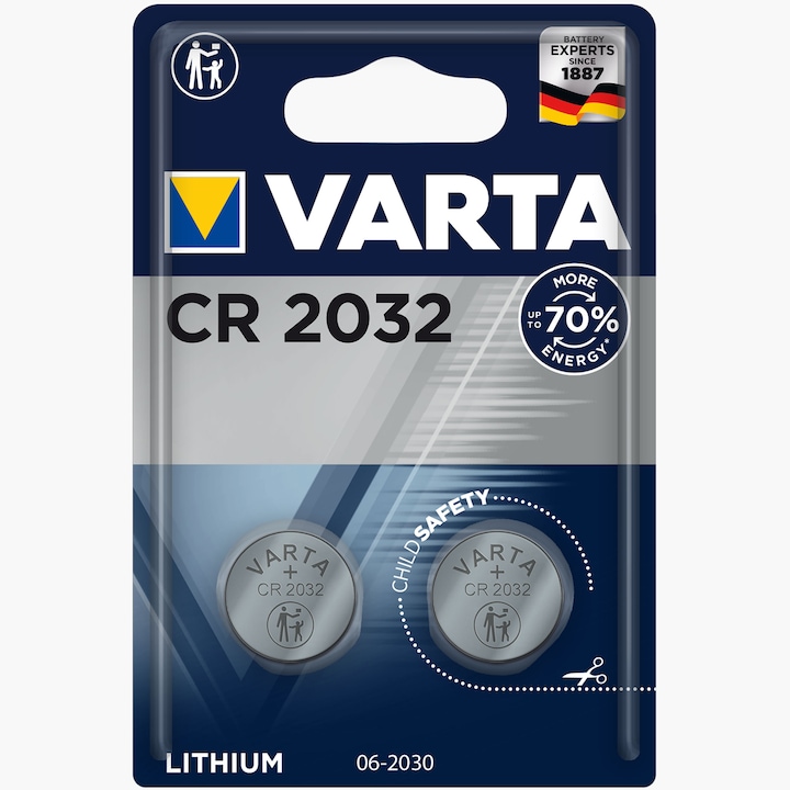 Литиеви батерии Varta CR2032 3V 230mAh, 2 бр