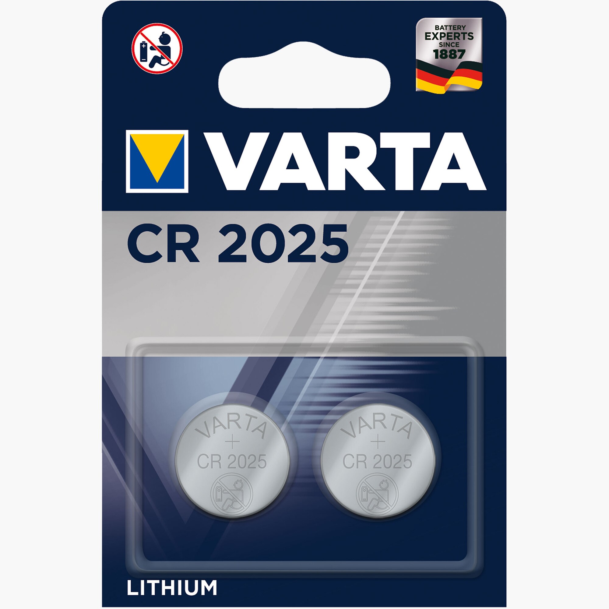 Baterii buton litiu CR2025 3V 170mAh, 2 buc Varta