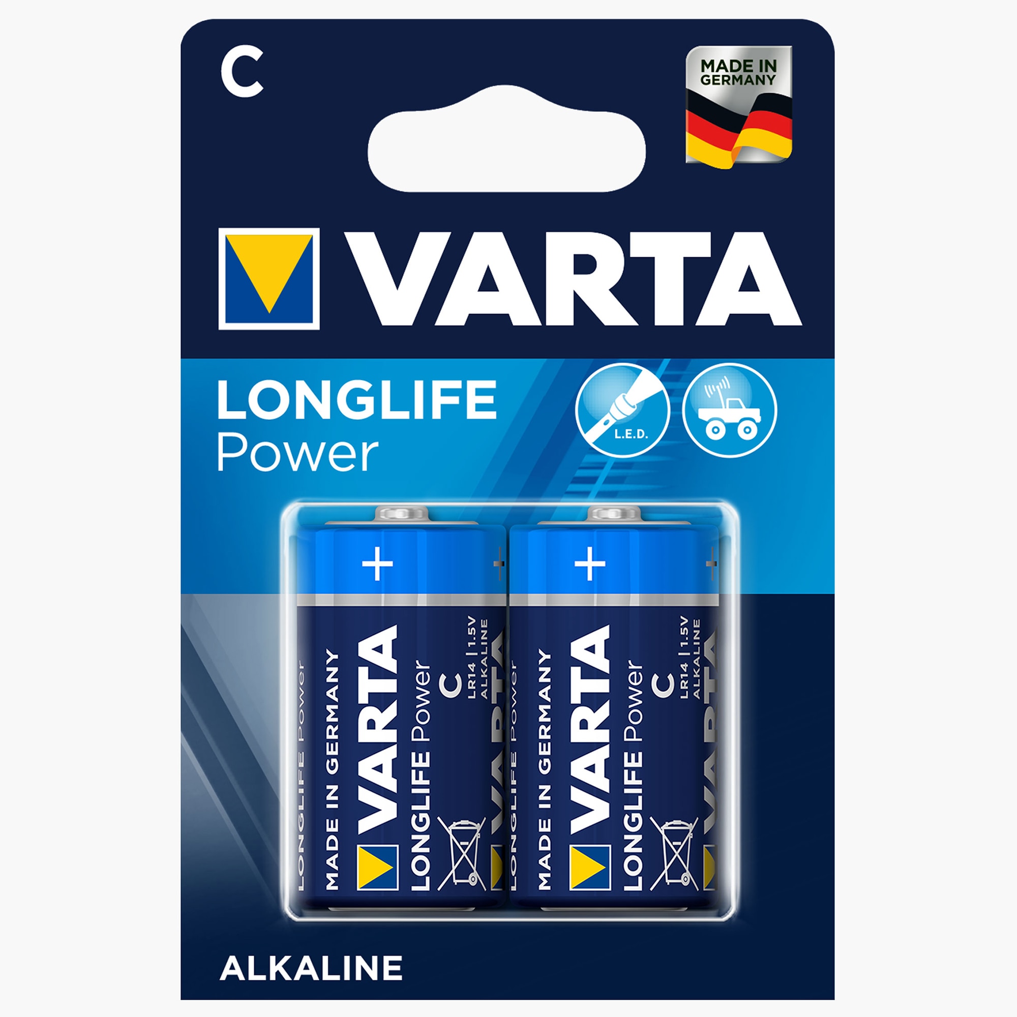 Baterii alcaline Longlife Power C R14 blister, 2 buc Varta - eMAG.ro