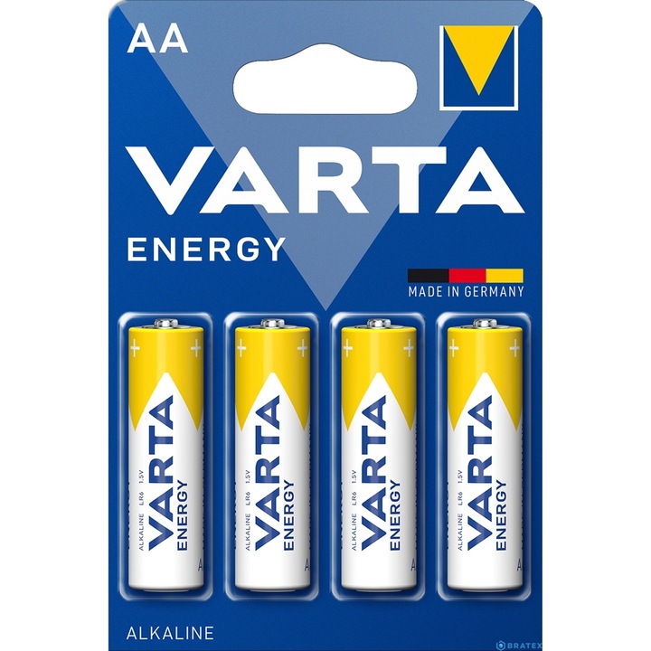 Baterii alcaline AA, 4 buc Varta