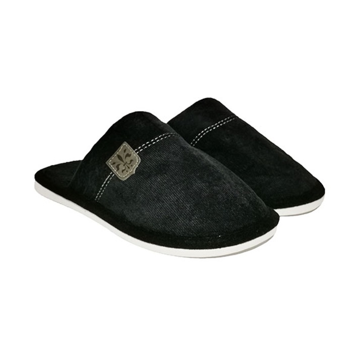 Papuci casa barbati Trendd Royal, Negru