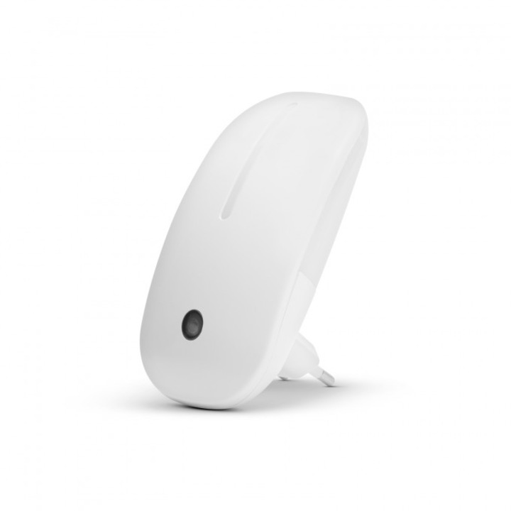 Нощна лампа, Със сензор за светлина, 240 V, Наситено бяло