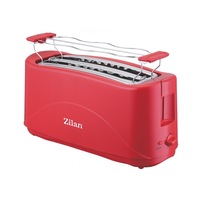 Prajitor paine dublu ZILAN ZLN-9690, Putere 1300W, 2 fante, 4 felii, Rosu