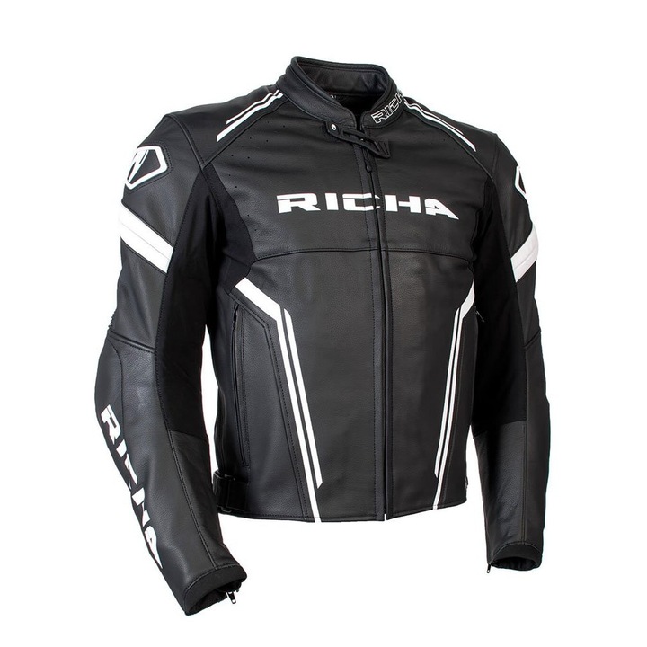 Geaca protectie motocicleta, Richa, Assen, Alb/Negru, 50