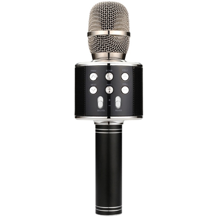Microfon Karaoke pentru copii NYTRO Pro 5 Kids, Bluetooth, Functie Ecou si Live, Difuzor 5W, Black