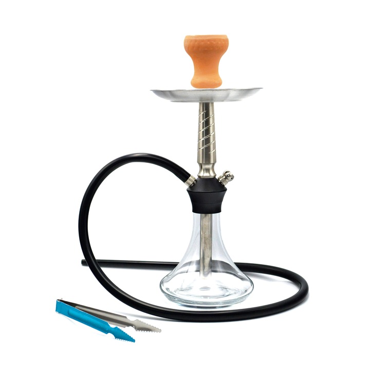 Narghilea Toro, Mumbai, 1 furtun, Argintiu, 44 cm