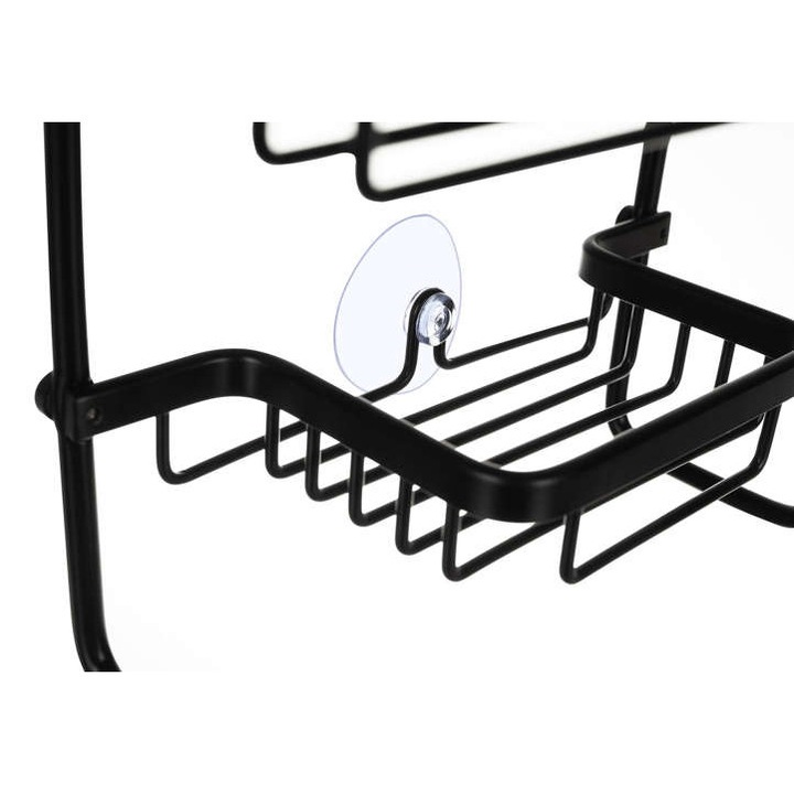 3 szintes felakasztható fürdőszobai polc - Fekete