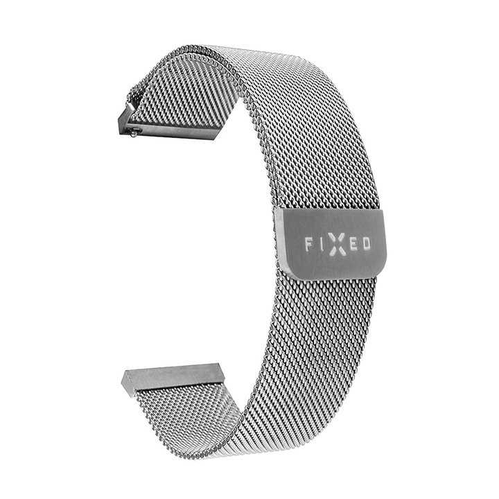 Каишка за Huawei Watch GT 2 (46 мм)/GT 2 Pro/GT 3 Pro (46 мм)/Ultimate, Xiaomi Watch S1 - Фиксирана мрежеста каишка - Сребрист