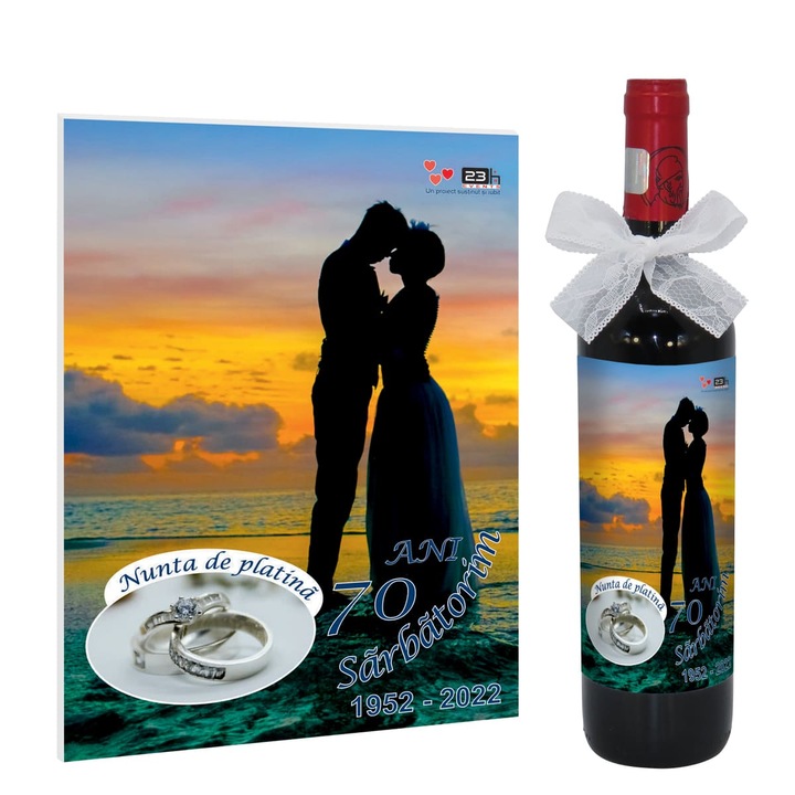 Set cadou, Nunta de Platina, aniversare 70 ani de casatorie, ILIF1122 - Poza apus - 23h Events