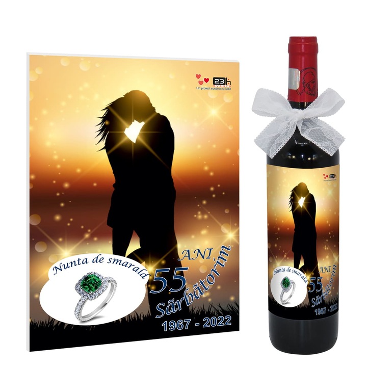 Set cadou, Nunta de Smarald, aniversare 55 ani de casatorie, ILIF1125 - Poza glamour - 23h Events