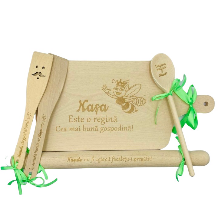 Set bucatarie personalizat "Nasa este o regina"