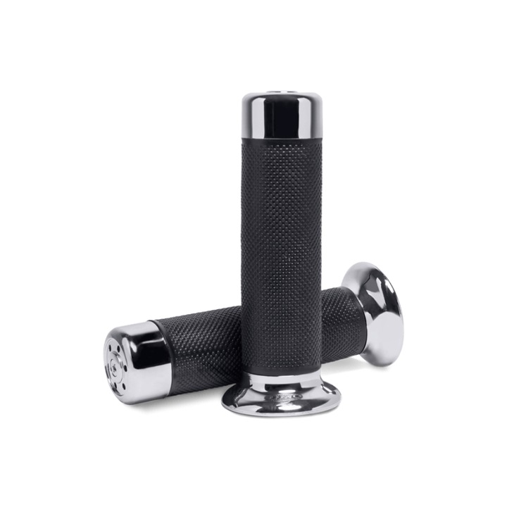 Set 2 mansoane ghidon moto Custom, 2.2x2.4x15 cm, Negru