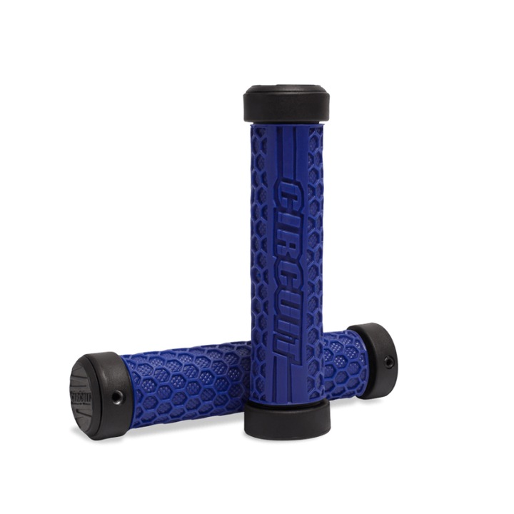 Set 2 mansoane ghidon moto Hexagon, 2.2x2.4x13.4 cm, Albastru/Negru