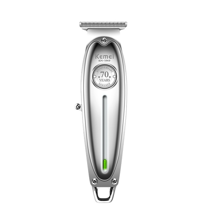 Комплект за подстригване на лице и капиляр, KEMEI, батерия 1400 mAh, време на работа 180 минути, професионална употреба, сребро, KM-1949